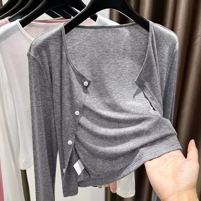 Cardigan από Τενσέλ με UV προστασία για γυναίκες, ελαφρύ κοντό πουλόβερ με κουμπιά, καλοκαιρινό μαντήλι για συνδυασμό με φόρεμα με τιράντες
