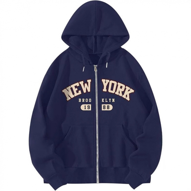 2025 Νέα μόδα hoodie με εκτύπωση γραμμάτων και φερμουάρ, unisex φλίς φούτερ για φθινόπωρο-χειμώνα, μαύρο, κόκκινο και άλλες αποχρώσεις