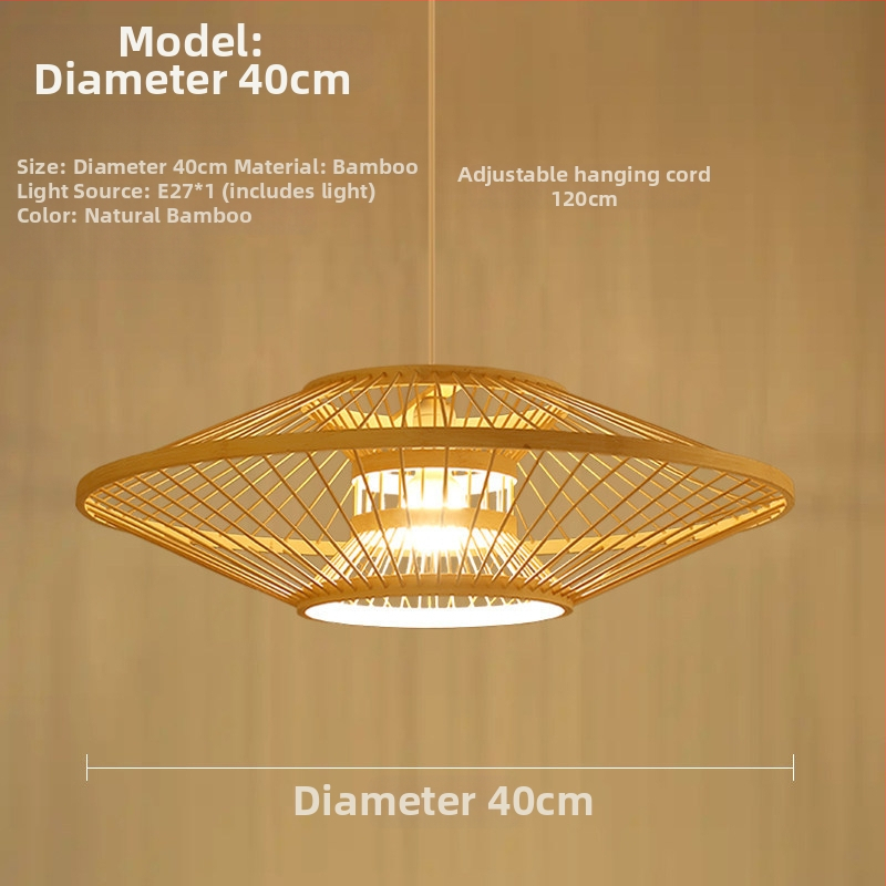 Nový závesný luster v čínskom štýle pre reštaurácie a hotely, drevené a bambusové telo, jedna žiarovka, LED, 220V.
