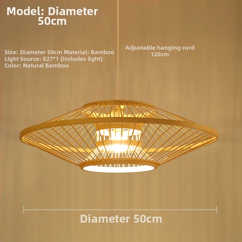 Nový závesný luster v čínskom štýle pre reštaurácie a hotely, drevené a bambusové telo, jedna žiarovka, LED, 220V.