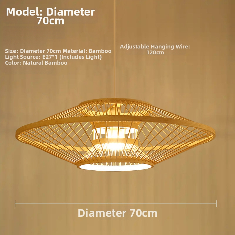 Nový závesný luster v čínskom štýle pre reštaurácie a hotely, drevené a bambusové telo, jedna žiarovka, LED, 220V.
