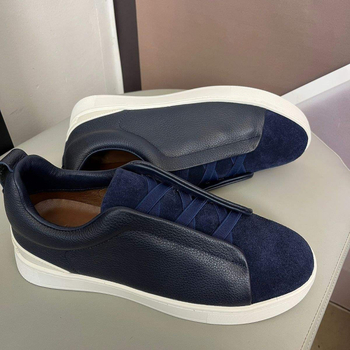 Ανδρικά sneakers χωρίς κορδόνια με διασταυρούμενες ελαστικές λουρίδες, πάνελ δέρματος σε patchwork, αντιολισθητικά, casual/επαγγελματικά παπούτσια