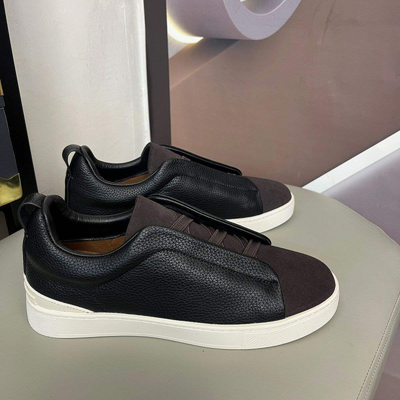 Ανδρικά sneakers χωρίς κορδόνια με διασταυρούμενες ελαστικές λουρίδες, πάνελ δέρματος σε patchwork, αντιολισθητικά, casual/επαγγελματικά παπούτσια