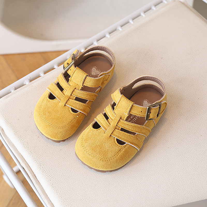 Παιδικά σανδάλια Birkenstock στυλ για το καλοκαίρι, άνω μέρος από συνθετικό δέρμα, υφασμένες λουρίδες, Velcro κούμπωμα, αντιολισθητική μαλακή σόλα, παραλία και καθημερινή χρήση