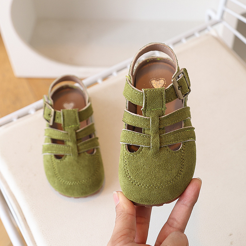 Παιδικά σανδάλια Birkenstock στυλ για το καλοκαίρι, άνω μέρος από συνθετικό δέρμα, υφασμένες λουρίδες, Velcro κούμπωμα, αντιολισθητική μαλακή σόλα, παραλία και καθημερινή χρήση