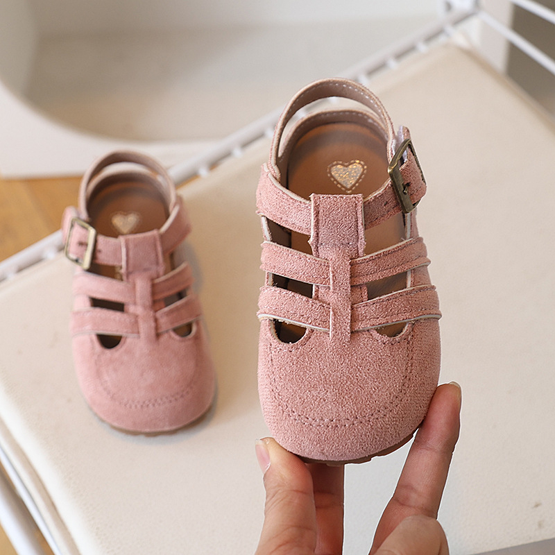 Παιδικά σανδάλια Birkenstock στυλ για το καλοκαίρι, άνω μέρος από συνθετικό δέρμα, υφασμένες λουρίδες, Velcro κούμπωμα, αντιολισθητική μαλακή σόλα, παραλία και καθημερινή χρήση