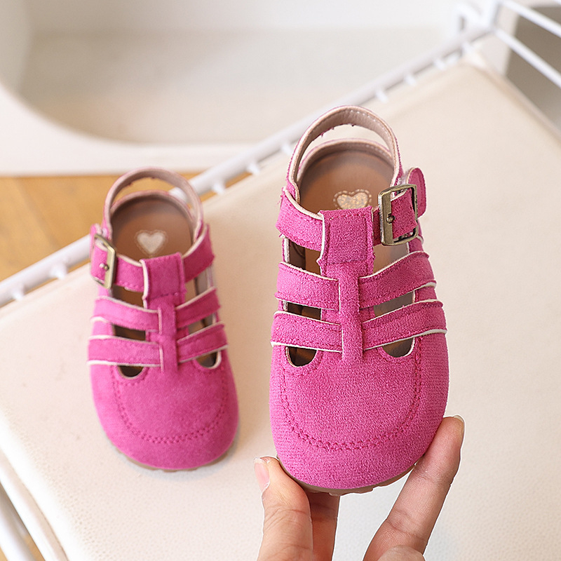 Παιδικά σανδάλια Birkenstock στυλ για το καλοκαίρι, άνω μέρος από συνθετικό δέρμα, υφασμένες λουρίδες, Velcro κούμπωμα, αντιολισθητική μαλακή σόλα, παραλία και καθημερινή χρήση