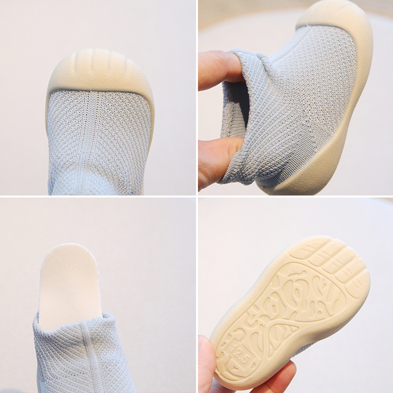 Șosete de podea pentru bebeluși, talpă moale, model primăvară-toamnă, anti-alunecare, culoare solidă, pantofi pentru învățarea mersului, unisex
