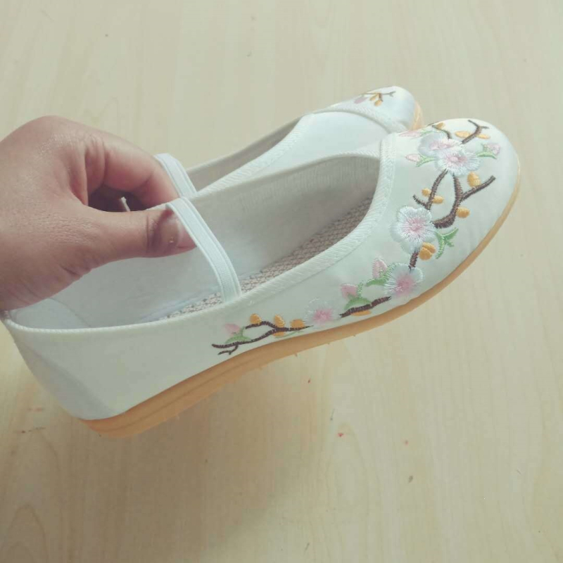 Pantofi de dans pentru copii, moi, cu broderie, stil balet, pentru antrenament, estetică etnică.