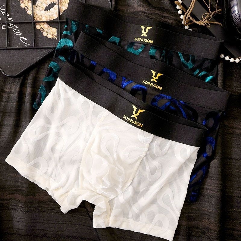 Ανδρικά διχτυωτά εσώρουχα, boxer briefs με μέση για νέους άνδρες