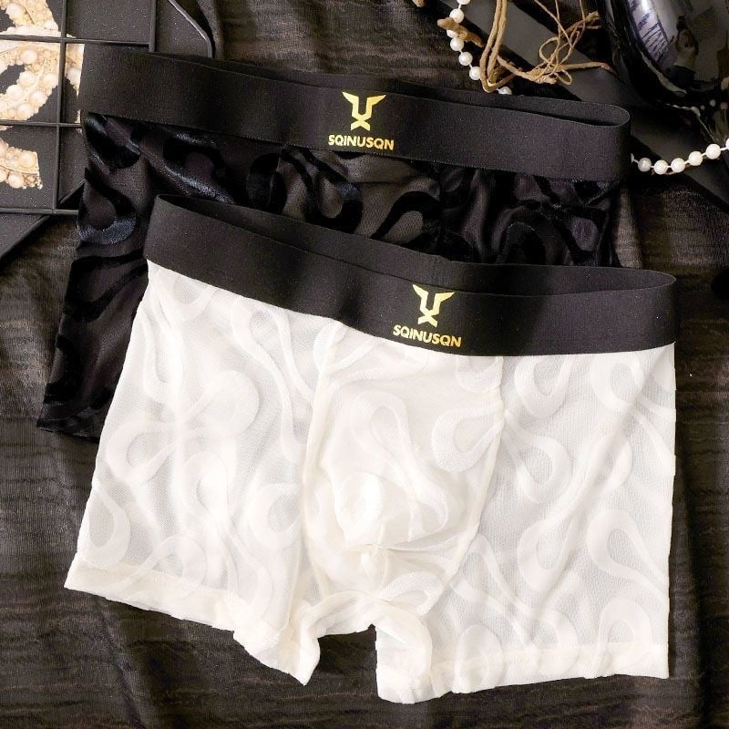 Ανδρικά διχτυωτά εσώρουχα, boxer briefs με μέση για νέους άνδρες