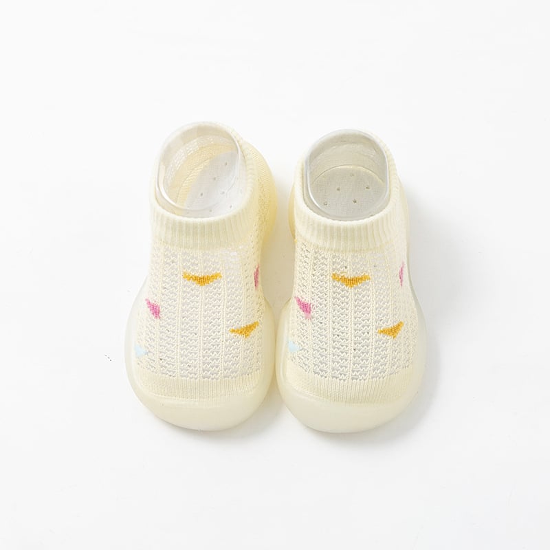 Pantofi bebeluși din plasă respirabilă, încălțăminte tip șosetă, talpă moale, interior, unisex, 0–3 ani, vară, antiderapant.