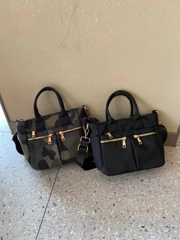 Γυναικεία τσάντα crossbody από νάιλον, αδιάβροχη και ελαφριά, με πολλές θήκες, καθημερινός μινιμαλιστικός σχεδιασμός, μεσαίου μεγέθους