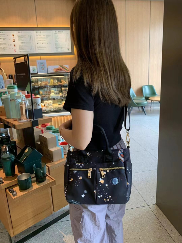 Γυναικεία τσάντα crossbody από νάιλον, αδιάβροχη και ελαφριά, με πολλές θήκες, καθημερινός μινιμαλιστικός σχεδιασμός, μεσαίου μεγέθους