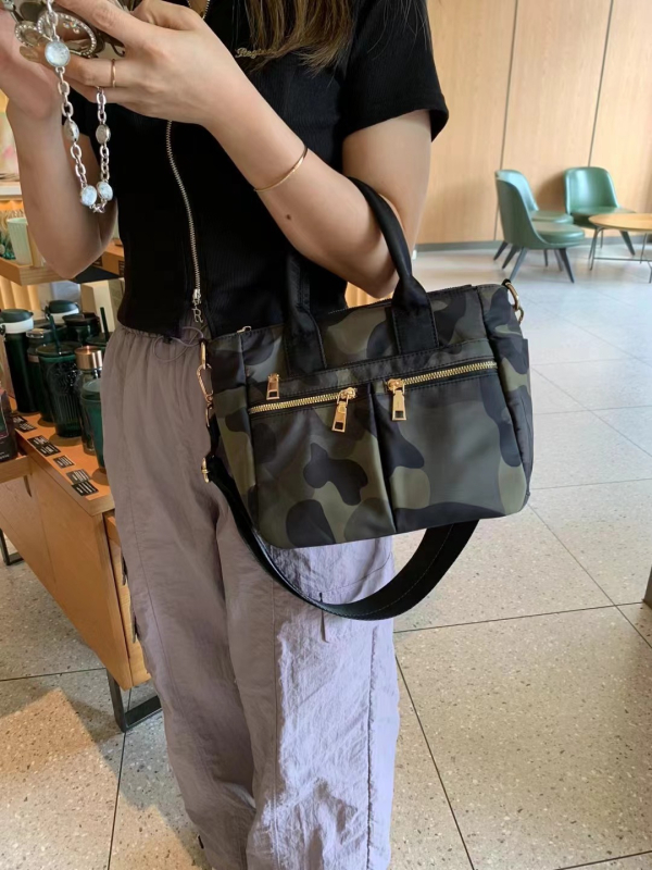 Γυναικεία τσάντα crossbody από νάιλον, αδιάβροχη και ελαφριά, με πολλές θήκες, καθημερινός μινιμαλιστικός σχεδιασμός, μεσαίου μεγέθους
