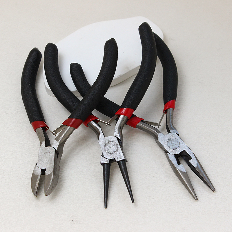Σετ εργαλείων DIY κατασκευής κοσμημάτων με χάντρες: πένσες μυτερές, πένσες κεκλιμένες, πένσες στρογγυλές και μικρές πένσες