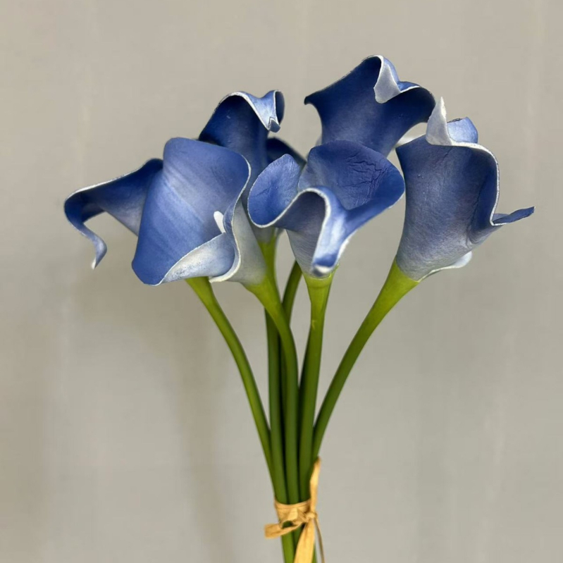Μπουκέτο τεχνητών λουλουδιών PU με μίνι Calla lily, 8 στελέχη, διακοσμητικό για γάμους και οικιακή διακόσμηση