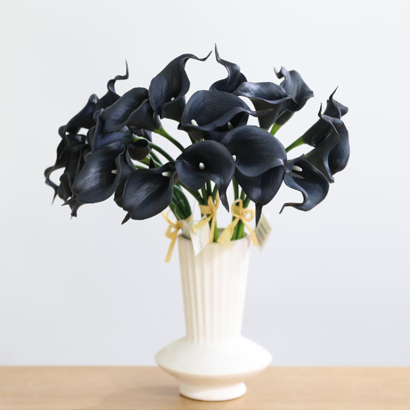 Μπουκέτο τεχνητών λουλουδιών PU με μίνι Calla lily, 8 στελέχη, διακοσμητικό για γάμους και οικιακή διακόσμηση