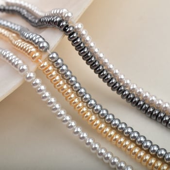 Πλατιές γυάλινες χάντρες 4×6 mm, πολύχρωμες, για DIY κοσμήματα, τεχνητά μαργαριράκια για κολιέ – εξαρτήματα ημιτελούς κατασκευής