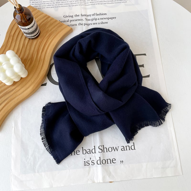 Ανδρικός βαμβακερός φουλάρι για χειμώνα, μόδα Ευρώπης και Αμερικής, μονόχρωμο, ζεστό αξεσουάρ για παλτό