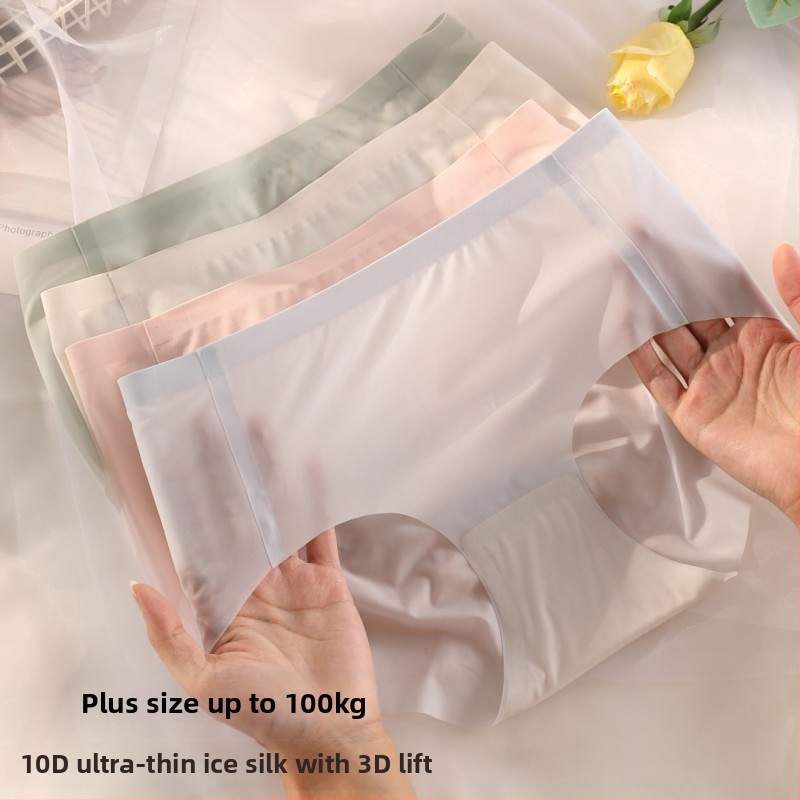 Dámska spodná bielizeň pre plnoštíhle ženy, 10D Ice Silk, stredne veľký pás, antibakteriálna, reguluje bruško, priedušná, neviditeľná pod oblečením, ľahká