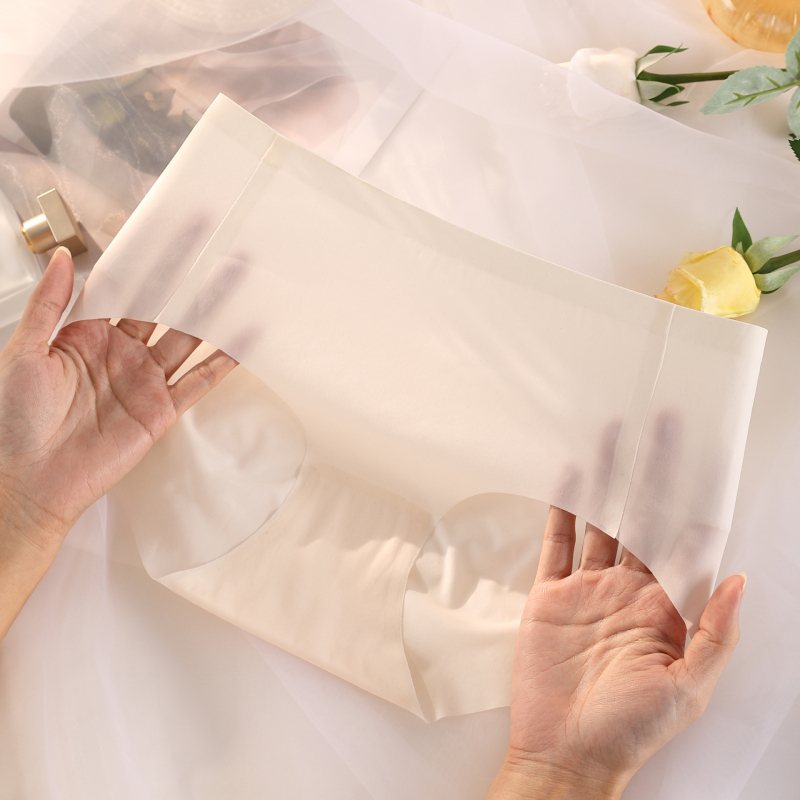 Plus size γυναικείο εσώρουχο, 10D Ice Silk, μεσαία μέση, αντιβακτηριακό, έλεγχο κοιλιάς, αναπνεύσιμο, αόρατο υπό τα ρούχα, ελαφρύ