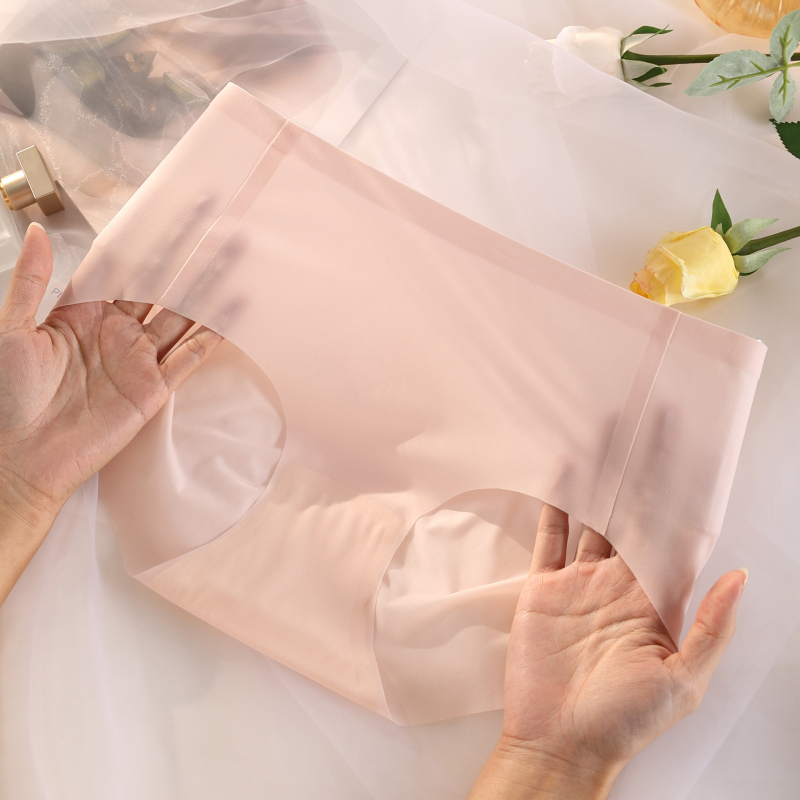 Plus size γυναικείο εσώρουχο, 10D Ice Silk, μεσαία μέση, αντιβακτηριακό, έλεγχο κοιλιάς, αναπνεύσιμο, αόρατο υπό τα ρούχα, ελαφρύ