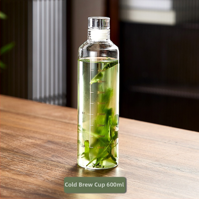 Fľaša na čaj Cold Brew z borosilikátového skla, 500 ml, prenosná uzavretá fľaša na ľadový čaj a studenú vodu