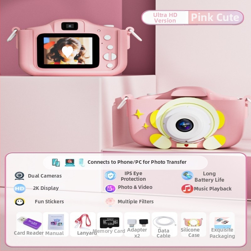 Detský digitálny fotoaparát s tlačou HD videa a fotografií