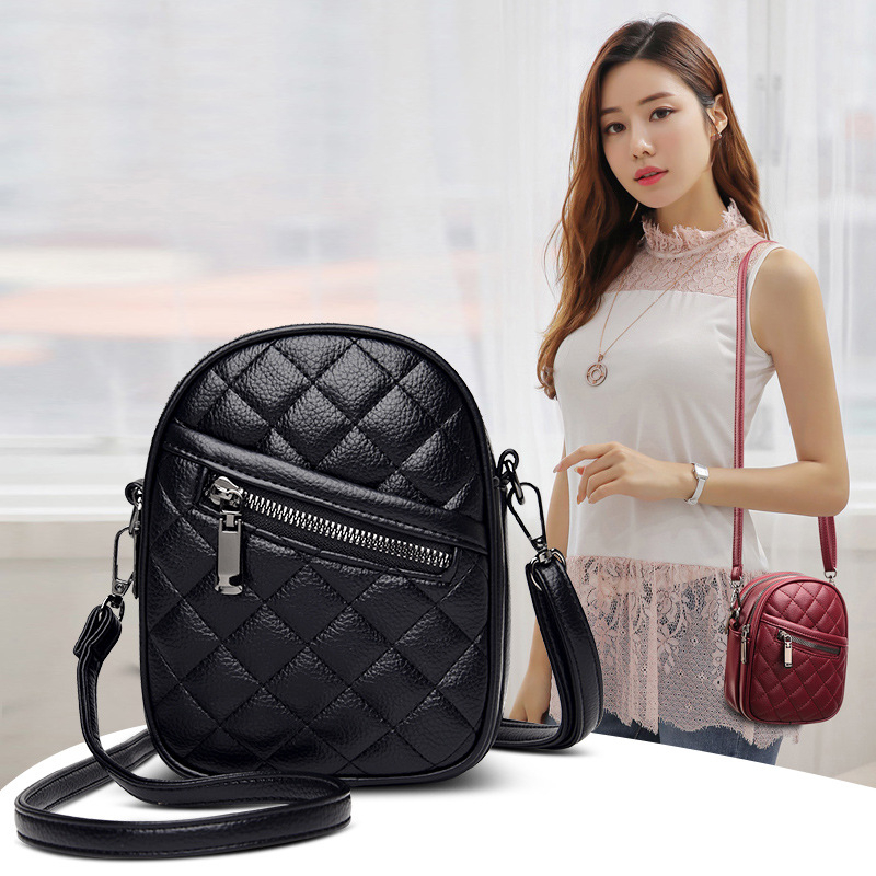 Γυναικεία PU τσάντα ώμου, μικρή τετράγωνη crossbody, κορεατικό casual μινιμαλιστικό στυλ