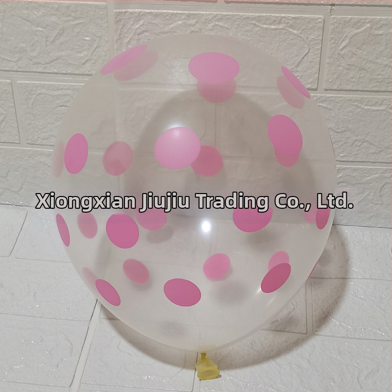 Balon roz cu buline, 12 inch, transparent din latex, decor pentru ziua de naștere
