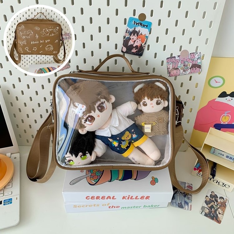20 cm σακίδιο για κορίτσια με κέντημα γάτας, anime-στυλ, απλός σχολικός σχεδιασμός, χιαστί τσάντα