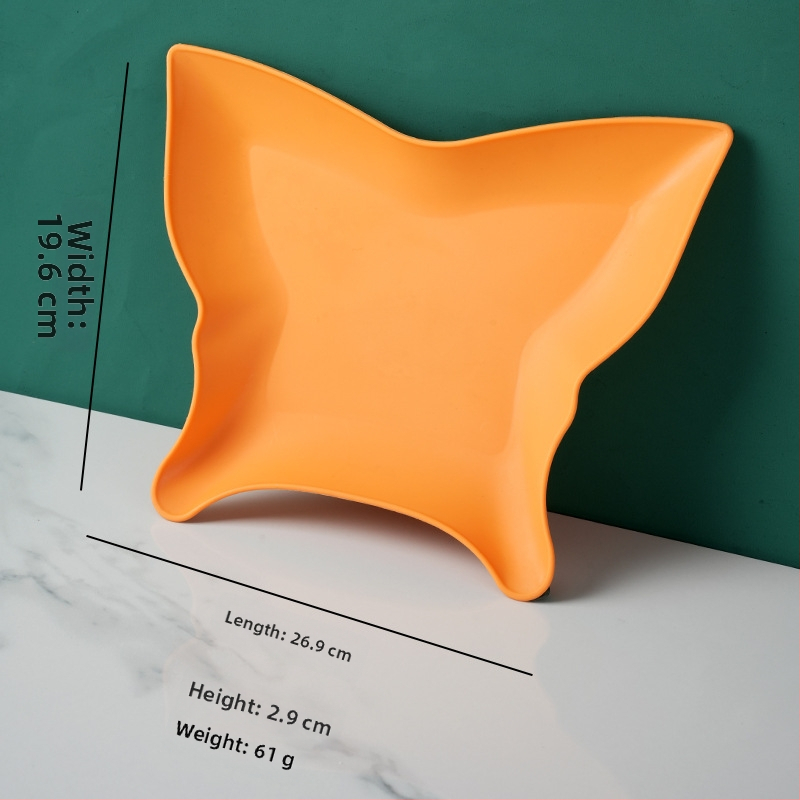 Plastový dezertný tanier Fu Pai na ovocie a občerstvenie, nepravidelný tvar motýľa, ľahký luxusný retro štýl, priemer 18 cm