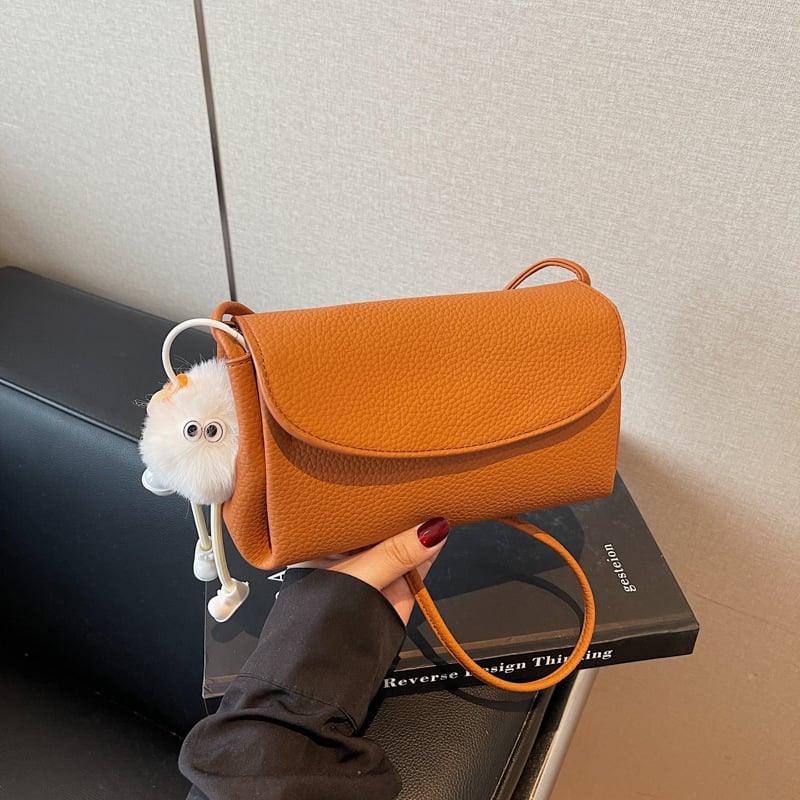Geantă de damă crossbody, monocromă, ușoară și casuală, cu buzunar pentru telefon, formă de pernă
