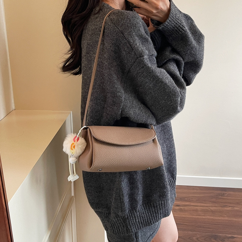 Geantă de damă crossbody, monocromă, ușoară și casuală, cu buzunar pentru telefon, formă de pernă