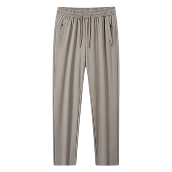 2026 Ανδρικά casual παντελόνια Ice Silk για το καλοκαίρι, λεπτά, ελαστικά, ίσια γραμμή, γρήγορο στέγνωμα, άνετη εφαρμογή, μεγάλου μεγέθους, με φερμουάρ στους αστραγάλους