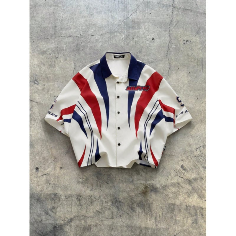 Πουκάμισο unisex με ριγέ ψηφιακή εκτύπωση, casual μόδα για άνδρες και γυναίκες