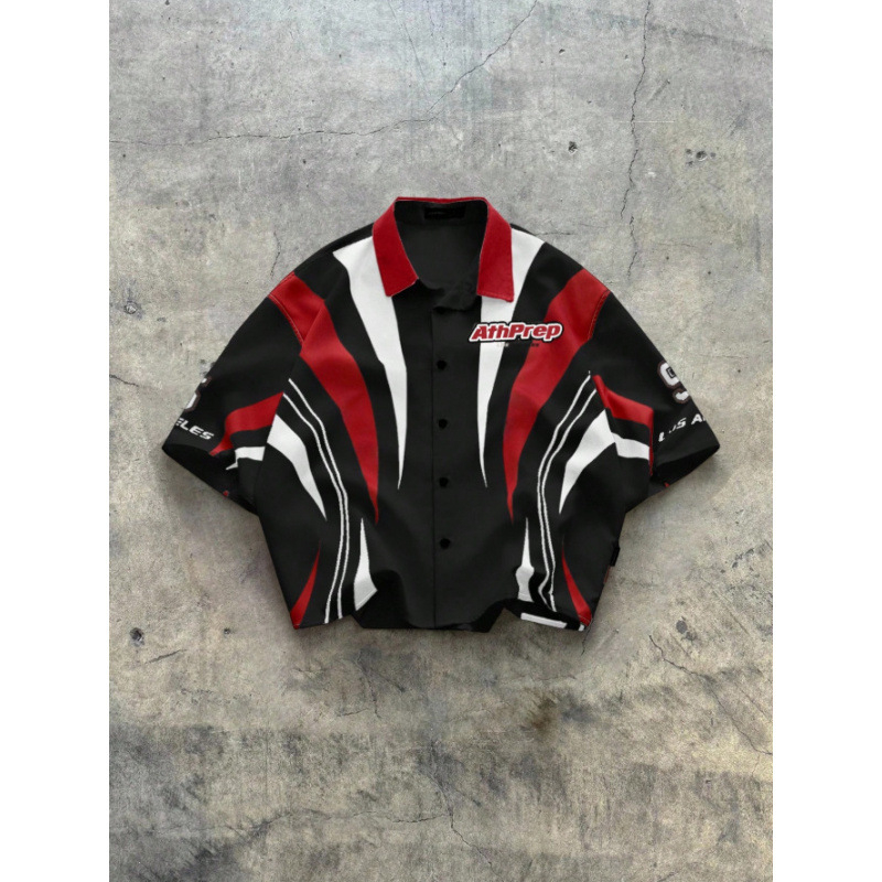 Πουκάμισο unisex με ριγέ ψηφιακή εκτύπωση, casual μόδα για άνδρες και γυναίκες