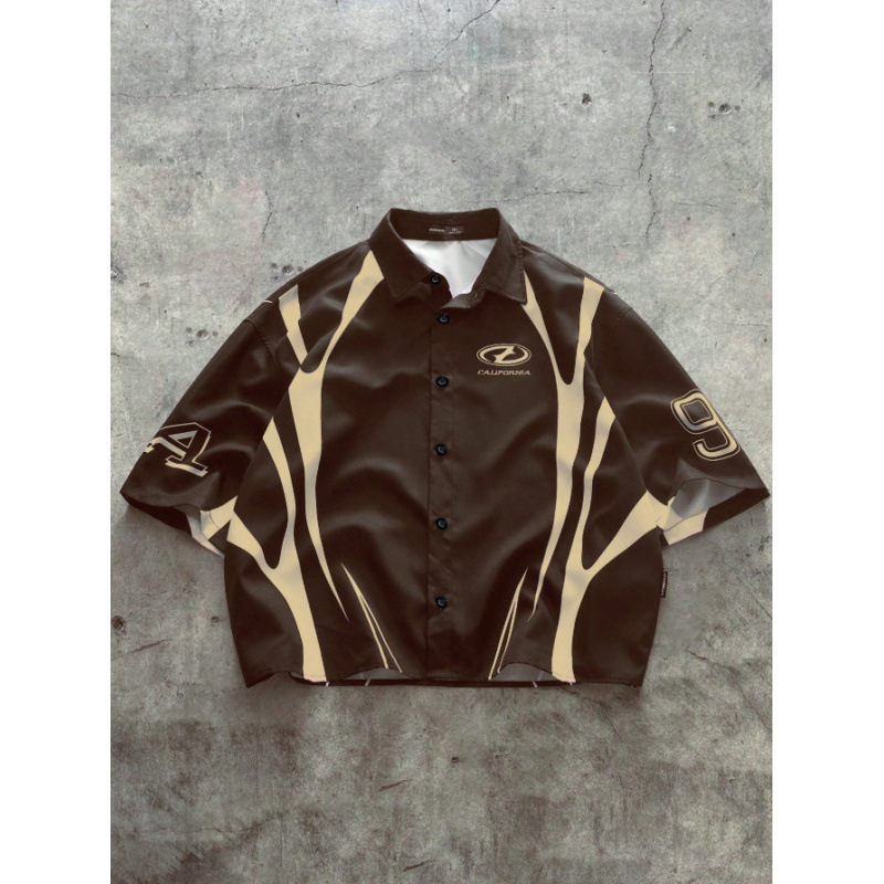 Πουκάμισο unisex με ριγέ ψηφιακή εκτύπωση, casual μόδα για άνδρες και γυναίκες