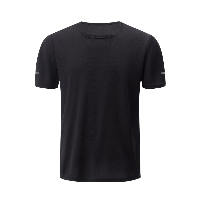 Ανδρικό κοντομάνικο T‑shirt με γρήγορο στέγνωμα, χαλαρή γραμμή, μονόχρωμο, καλοκαιρινό αθλητικό