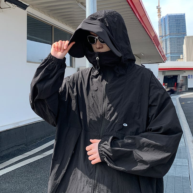 Ανδρικό καλοκαιρινό μπουφάν από Ice Silk, ελαφρύ, διαπνέον, UV προστασία UPF50+, με κουκούλα, για εφήβους ψαράδες