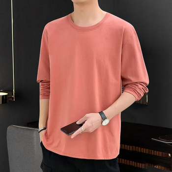 Ανδρική μακρυμάνικη T‑shirt από 100% βαμβάκι, ελαφριά και διαπνέουσα, στρογγυλός λαιμός, κατάλληλη ως βασικό ρούχο ή καθημερινή εξωτερική ενδυμασία