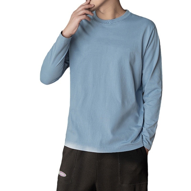 Ανδρική μακρυμάνικη T‑shirt από 100% βαμβάκι, ελαφριά και διαπνέουσα, στρογγυλός λαιμός, κατάλληλη ως βασικό ρούχο ή καθημερινή εξωτερική ενδυμασία