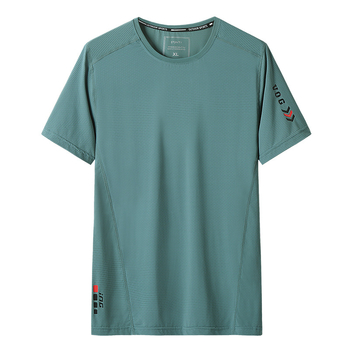 9552 Νέα Ice Silk αντρική T-Shirt με στρογγυλό λαιμό, χαλαρή γραμμή, κοντό μανίκι, ελαφρύ καλοκαιρινό μονόχρωμο, μεγέθη L-9XL