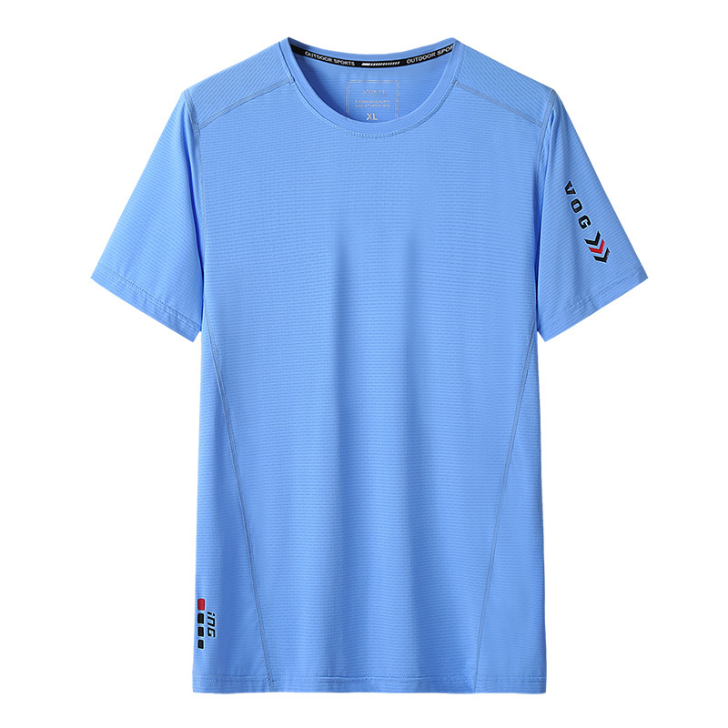 9552 Νέα Ice Silk αντρική T-Shirt με στρογγυλό λαιμό, χαλαρή γραμμή, κοντό μανίκι, ελαφρύ καλοκαιρινό μονόχρωμο, μεγέθη L-9XL