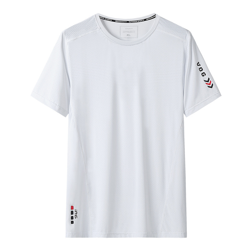 9552 Νέα Ice Silk αντρική T-Shirt με στρογγυλό λαιμό, χαλαρή γραμμή, κοντό μανίκι, ελαφρύ καλοκαιρινό μονόχρωμο, μεγέθη L-9XL