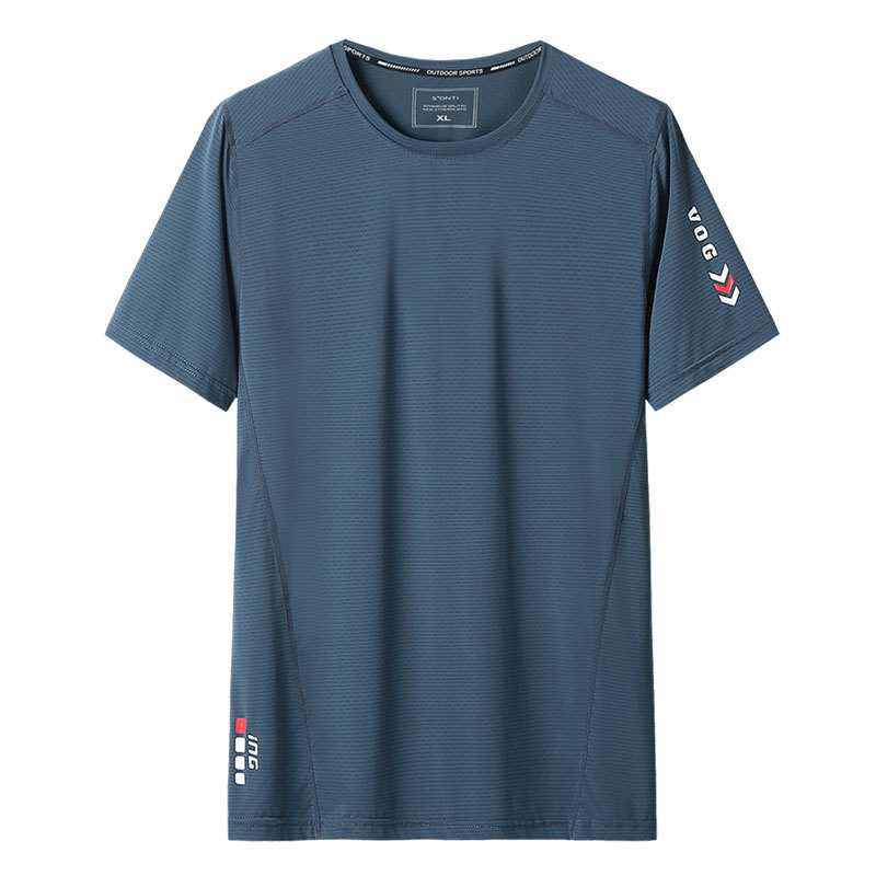9552 Νέα Ice Silk αντρική T-Shirt με στρογγυλό λαιμό, χαλαρή γραμμή, κοντό μανίκι, ελαφρύ καλοκαιρινό μονόχρωμο, μεγέθη L-9XL