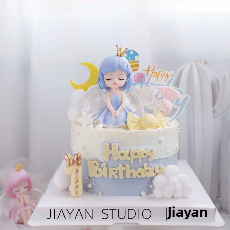 Διακοσμητικό από ρητίνη: φιγούρα τούρτας και αυτοκίνητο — στυλ Μισέλ INS, γλυκό διακοσμητικό γραφείου, δώρο γενεθλίων ή αποφοίτησης