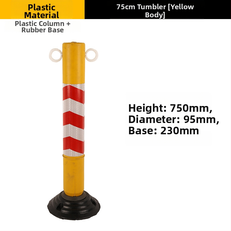 75 cm plastový výstražný stĺpik, flexibilný oddeľovací stĺpik, reflexná parkovacia zábrana proti kolízii