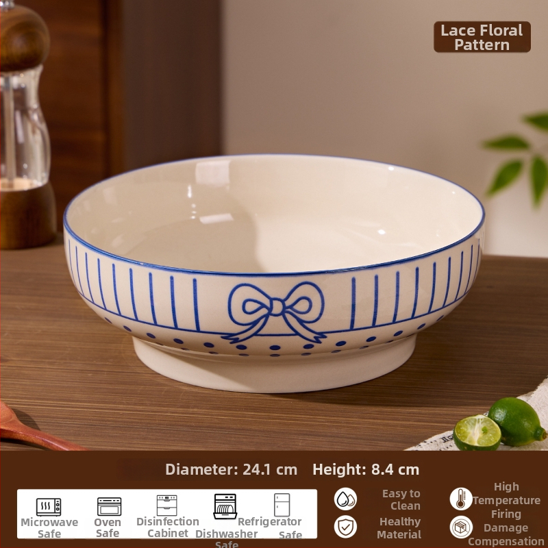 Veľká porcelánová misa na polievku, moderný minimalistický okrúhly dizajn, priemer 19 cm, ideálna na servírovanie rýb alebo polievok
